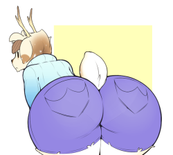 xcourge:  Kai’s fluffy butt, like a nice soft pillow~