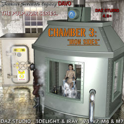  Pulp  Noir Series Chamber 3 is the final addition to the Legacy Pulp Noir  chamber series originally created by Davo. This set features 2 Chambers,  Torture Chair, Poison Drop device with extra standalone props and 4  total poses for Victoria 4, 7 and