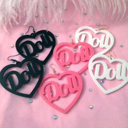 cute4cheap:  Acrylic DOLL Earrings ภ.00 