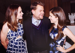 jennyspring:   Anna Kendrick, Emily Blunt and James Corden at