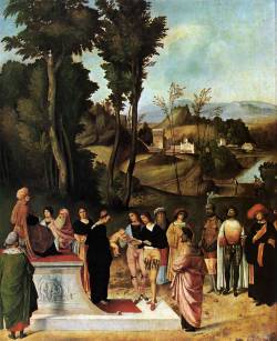 renaissance-art:  Giorgione c. 1505 Moses Undergoing Trial by