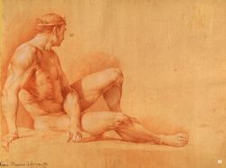 Male Nude Reclining on Floor. 1760. Antonio Martinez de Espinosa.