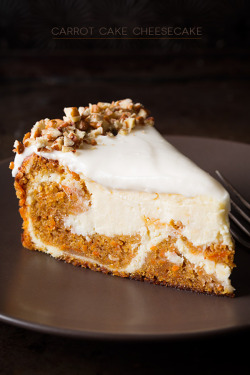 dustjacketattic:  Carrot Cake Cheesecake | by cooking classy