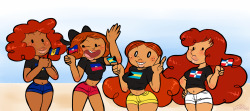 princesscallyie:    Racebent Cutie Squad representing their Caribbean
