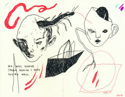 art-creature:in the back of my mind / pens in sketchbook