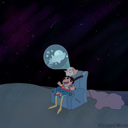 After landing, Steven and Pearl just kinda sit for a while and