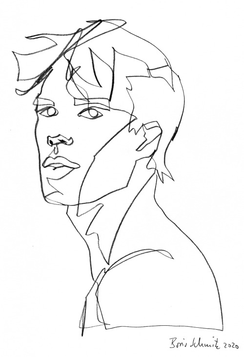 borisschmitz: “gaze 743″, continuous line drawing by Boris