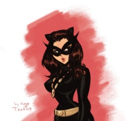 Catwoman - Julie Newmar - Cartoon PinUp SketchSketch study of