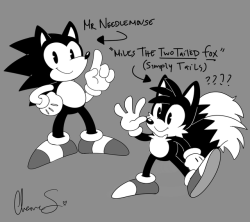 shinkumancer:  Mr. Needlemouse and Miles the Two-Tailed fox (Simply