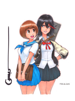 fandoms-females:klk_mako_ryuko_by_omar_dogan ( AF #7 - Girl Friends