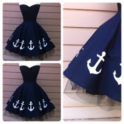 frightfulelegance:  Blue anchor pin up skirt