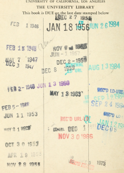 nemfrog:  Dates due, 1940s-1980s. Source. 