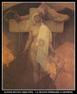 adhemarpo:  Alfons Mucha - La France embrasse la Bohème.