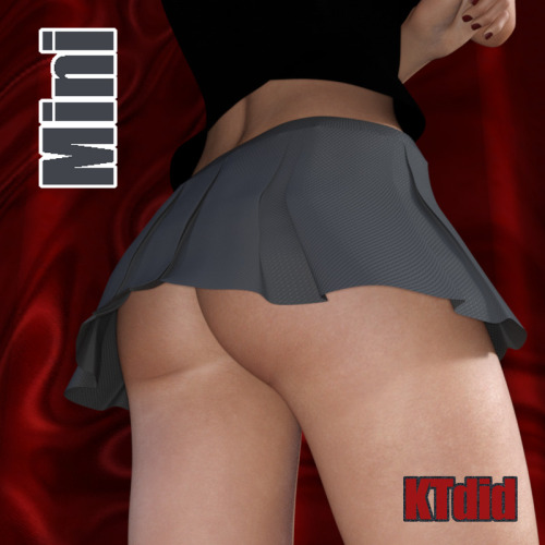 KTdid has a great new product ready for your Genesis 3 Female characters!  A  pleated Mini skirt that will move the way you want it to. You also get a  bonus called Mini N, a normally rigged version of the Mini, because  sometimes you don’t need