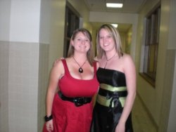 cleavagetweet:  Amateur juggs go to the prom #cleavage her freind