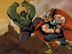 awesomecomicthings:  Marvel Battles by Sanford Greene (greenestreet)
