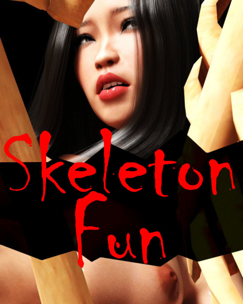  csmchowhk  is at it again and they have a BONE to pick with you! ;)  This is a set of images collection of Kiu having some fun with her intimate skeleton friend “Red”.   There are 19 scenes in this set and a total of 104 images.  Get shakin!