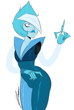 Have a pic of my lovely gem OC Larimar :DIdk, I’m so tired