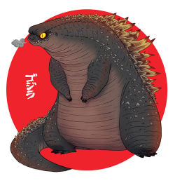 oliviersilven:  GODZILLA  The world ends, Godzilla begins. Croquis+Photoshop. All