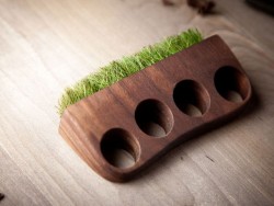 myampgoesto11:  Hand made wood and grass mini planter jewelry