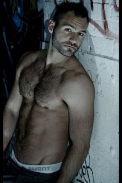 Hairy chest, legs,Beard and Mustache.