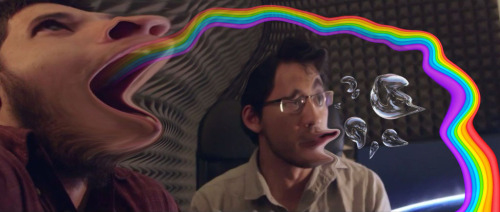 pandagirl3000:  Ryans throwing up a rainbow and Marks blowing bubbles markiplier
