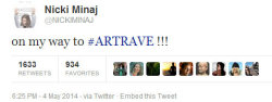 harrystylesdildo:  AU: Nicki Minaj goes to Artrave but gets scared