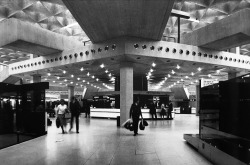 germanpostwarmodern:Interior view of the Airport Köln-Bonn (1963-72),