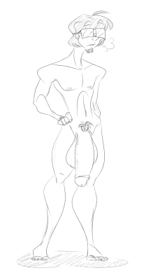 feathers-butts:  I need more practice on the male dong figure    So gonna draw this dewd