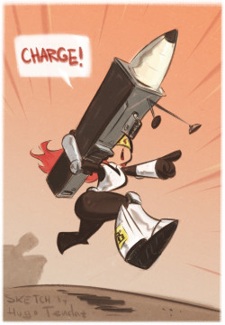   Newgrounds Blam Girl - Charge - Cartoony PinUp Sketch  Charge!
