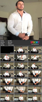 queerclick:  Michael Fitt jacks off fully clothed in his office