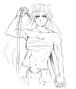 bonpyro:  More medieval AU with shirtless Queen Schnee and Knight