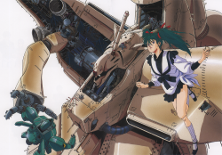 80sanime:  Mobile Suit Gundam artwork drawn by Hideaki Anno (and