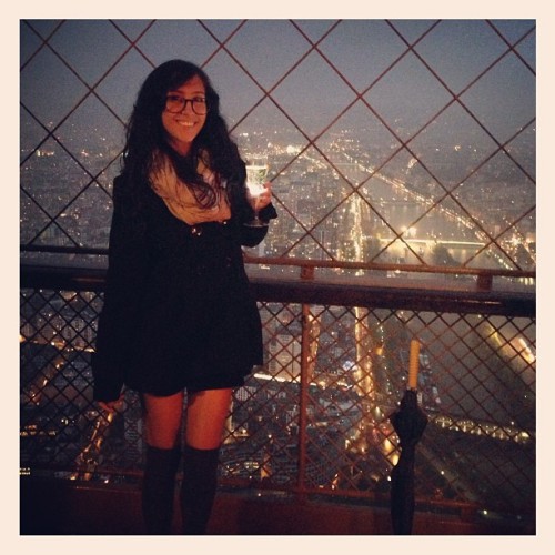 Champagne at the top! #futureglass (at Tour Eiffel)