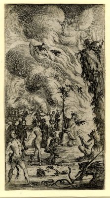 demoniality:  A scene in Hell with devils and flames, etching