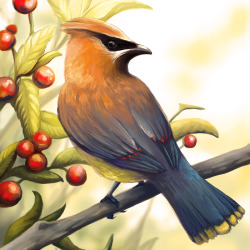 awesomedigitalart:  Layer Paint Cedar Waxwing by =charfade 