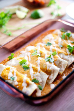 foodiebliss:  Winter Enchiladas With Pumpkin Enchilada SauceSource:
