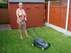 nakedingarden:  WOW, EXCELLENT !!!!!!!!!!!!!!!! Naked in garden - want more naked in garden photos ? Follow http://nakedingarden.tumblr.com   She needs safety shoes &amp; glasses&hellip;&hellip;.safety first for God&rsquo;s sake!!!!