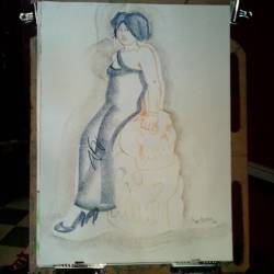 Drawing at Dr. Sketchy’s! Thanks Fonda! #art #drawing #figuredrawing