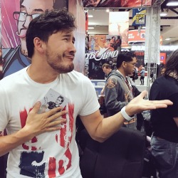 hoursago:  I met markiplier at sdcc and drew him a thing!! Hes