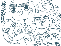 shubbabang:  More stupid faces I did on the little stream. Only