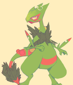 bapouro:  A Mega Sceptile for my friend syndeux in an art trade