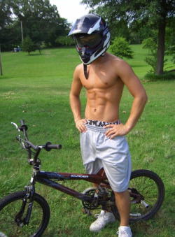 sexy-lads:  Shirtless sexy biker 