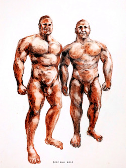 jeffluk:  T and G, 17.5x25cm, pencil and pastel on paper, 2016s