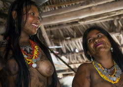   Panama, Darien Province, Bajo Chiquito, Women Of The Native Indian Embera Tribe, by Eric Lafforgue.  