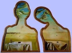  Couple with their Heads Full of Clouds - Salvador Dali  