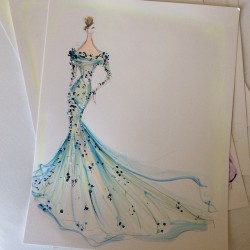 csiriano:  Sketch of the day: tulle and organza embroidered gown.