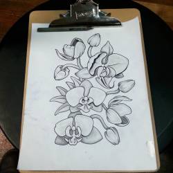 Shading some orchids, good times. #drawing #art #flowers #graphite