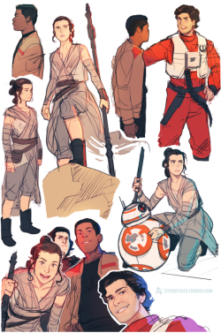 ctchrysler:  More TFA sketches (Poe’s face is too good for