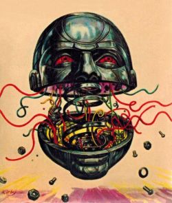 spaceintruderdetector:   Josh Kirby cover art for Ron Goulart’s